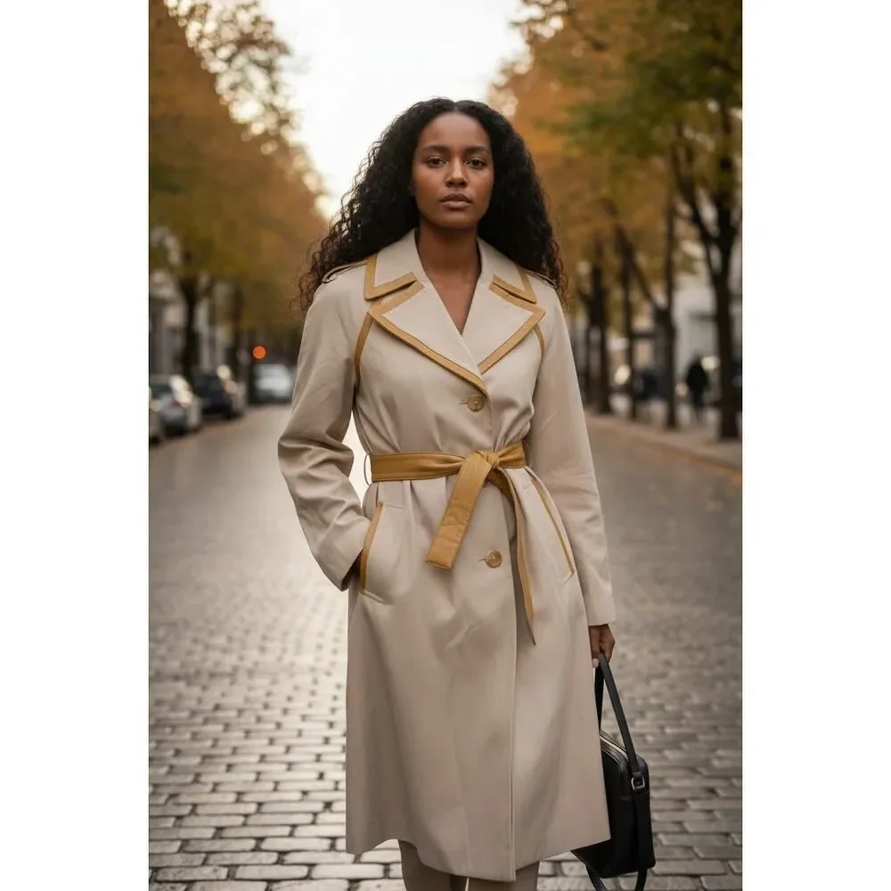 IMAN Global Chic Womens New w/Tags Tan Button Down Fashion Jacket - Size XS